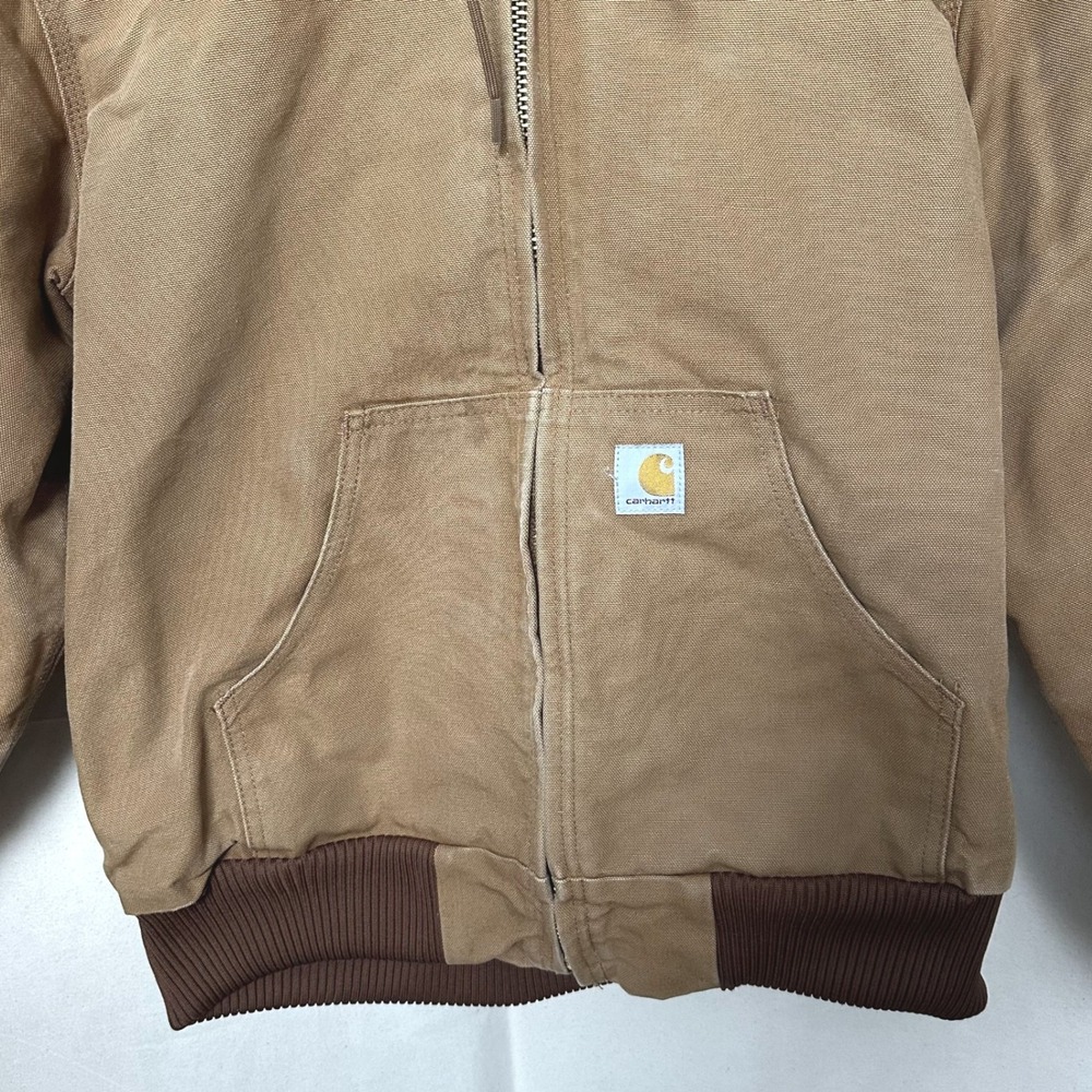 Carhartt Mens Loose Fit Duck Active Jacket Brown OJ0140-M Made in USA Distressed - Picture 2 of 16